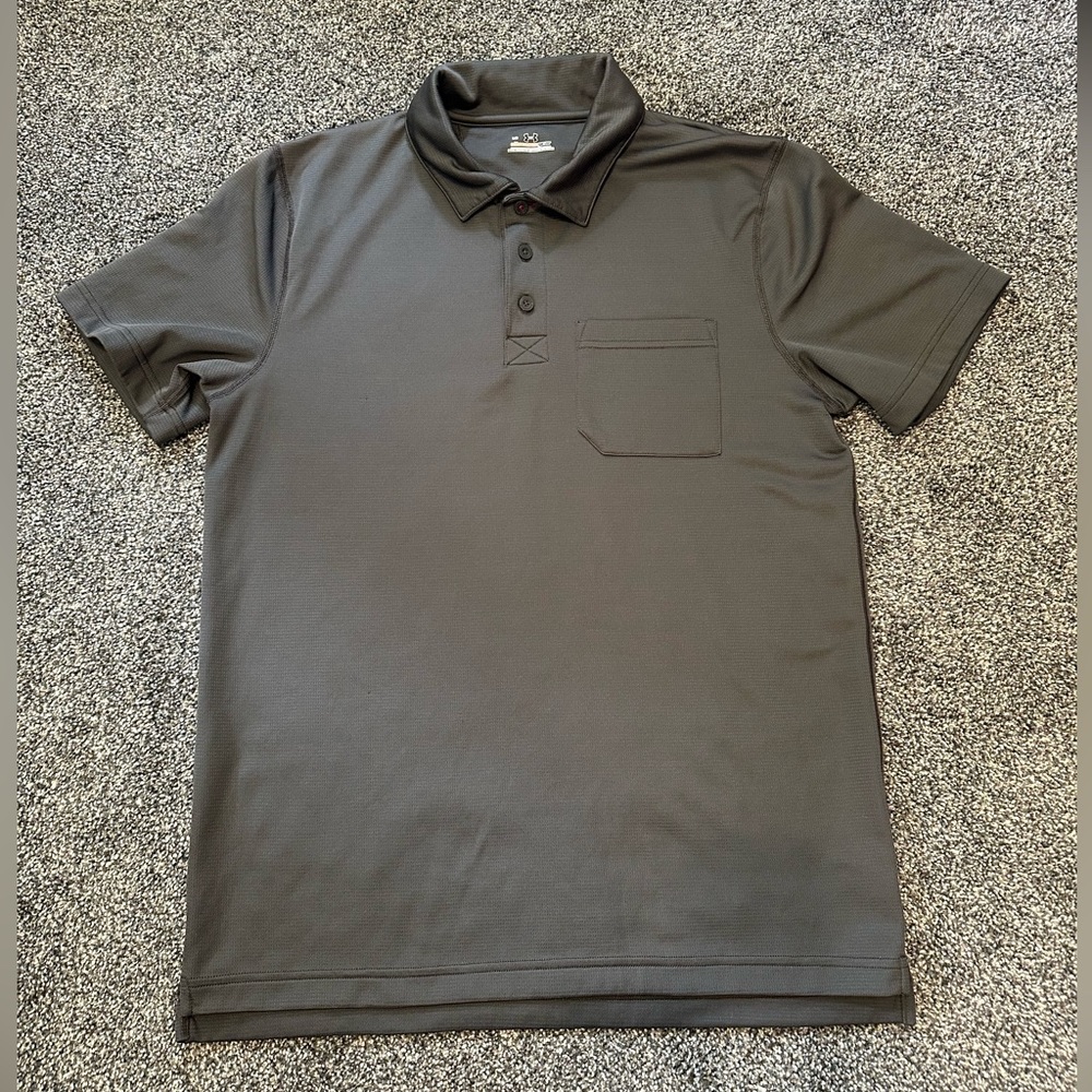 Under Armour Men's Large All Season Gear Gray Performance Golf Polo
